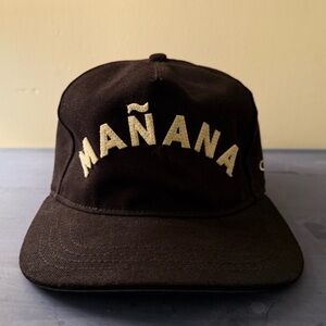 Ampal Creative x MAÑANA Strapback Unstructured 4-Panel Ballcap in Black